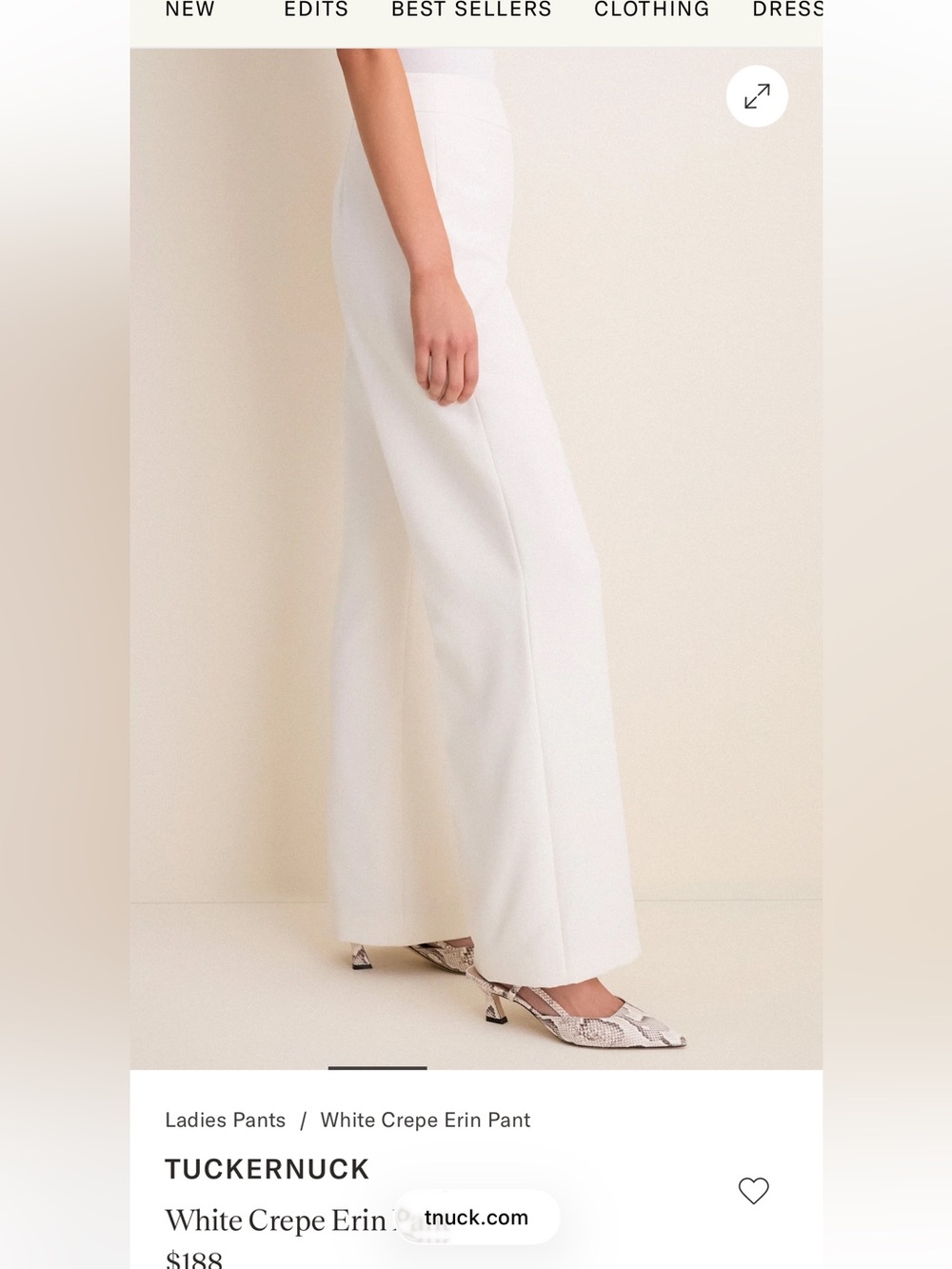 Tuckernuck White Erin Pants, size 12, NWT